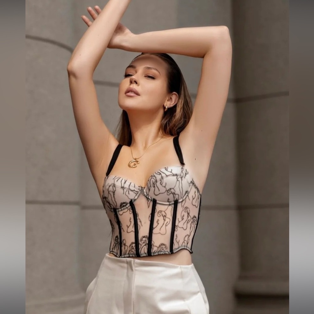 TOPSFORDAYS Venus Mesh Corset Size M NWT